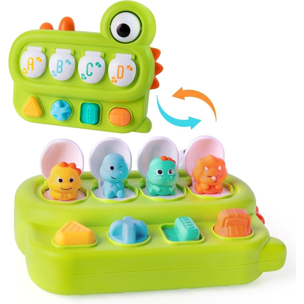 Cause and Effect Pop Up Green Dinosaur Land Baby Toy 12m+ Sensory Early Learnin‎